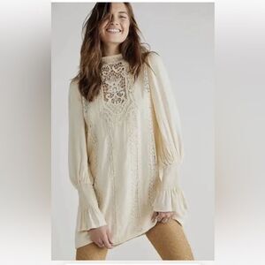 FREE PEOPLE  Mini Dress Size XS Cream FP One Vienna- NWT